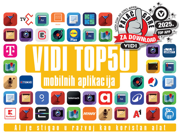 VIDI odabrao TOP 50 hrvatskih mobilnih aplikacija za 2025