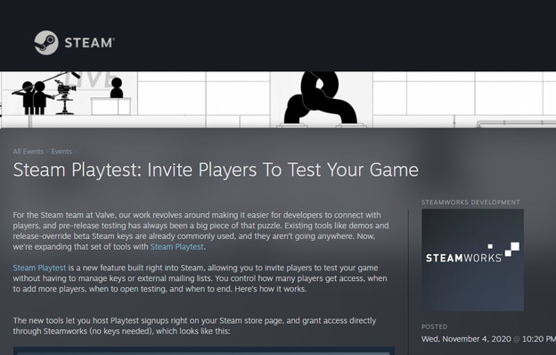 Steam Playtest olakšava beta testiranje PC igara